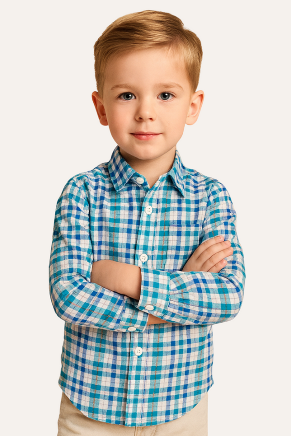 Boys Cotton Full Sleeve Check Shirt – Casual Wear