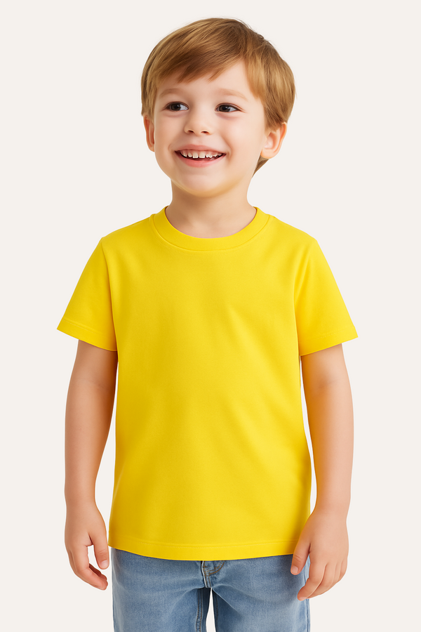 Boys Cotton Half Sleeve T-Shirt - Casual Summer Wear – Solid Color